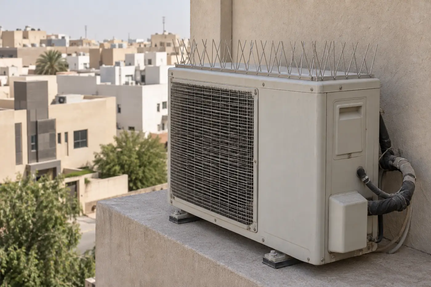 الوحدة نفسها بعد إزالة العش والتنظيف وتثبيت الأشواك